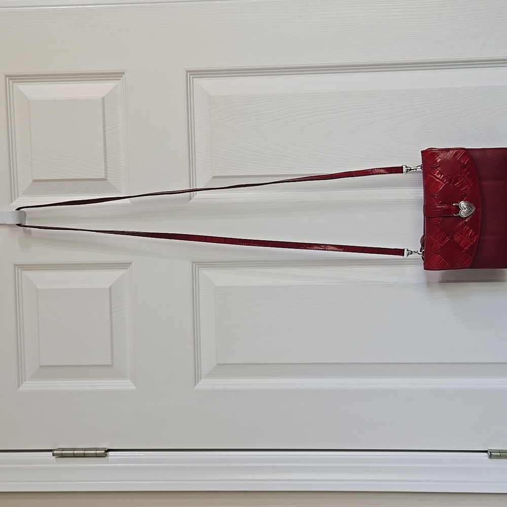 Brighton Red Leather Vintage Crossbody bag, New with tags.  27" drop - Picture 4 of 13